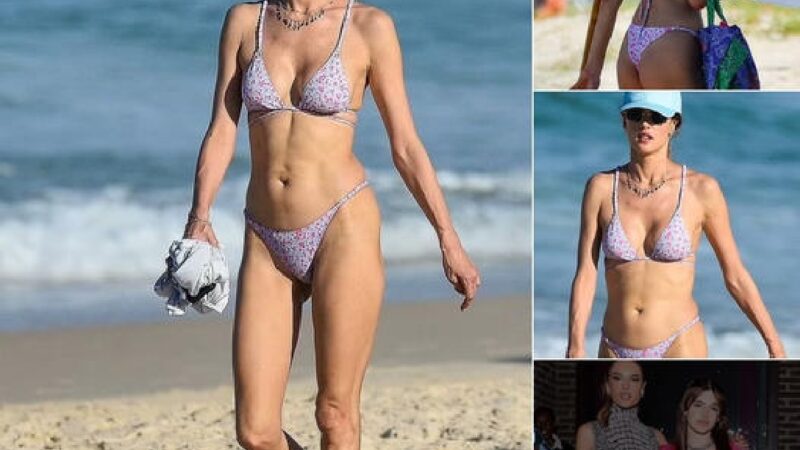 Brazilian beauty Alessandra Ambrosio, 41, makes jaws drop as she flaunts her sculpted physique in a skimpy ʙικιɴι during beach day in Florianopolis…