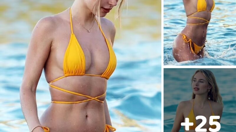 Kimberley Garner flaunts her jaw-dropping figure in a Tiny bikini….