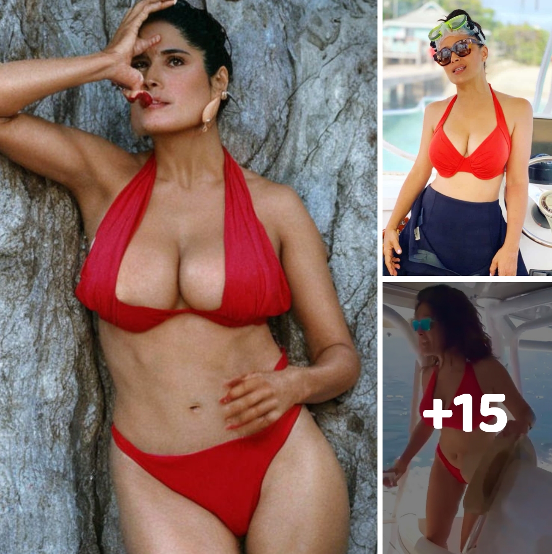 Salma Hayek Takes Our Breath Away In 90s Recreational Swimsuit Photo Shoot…