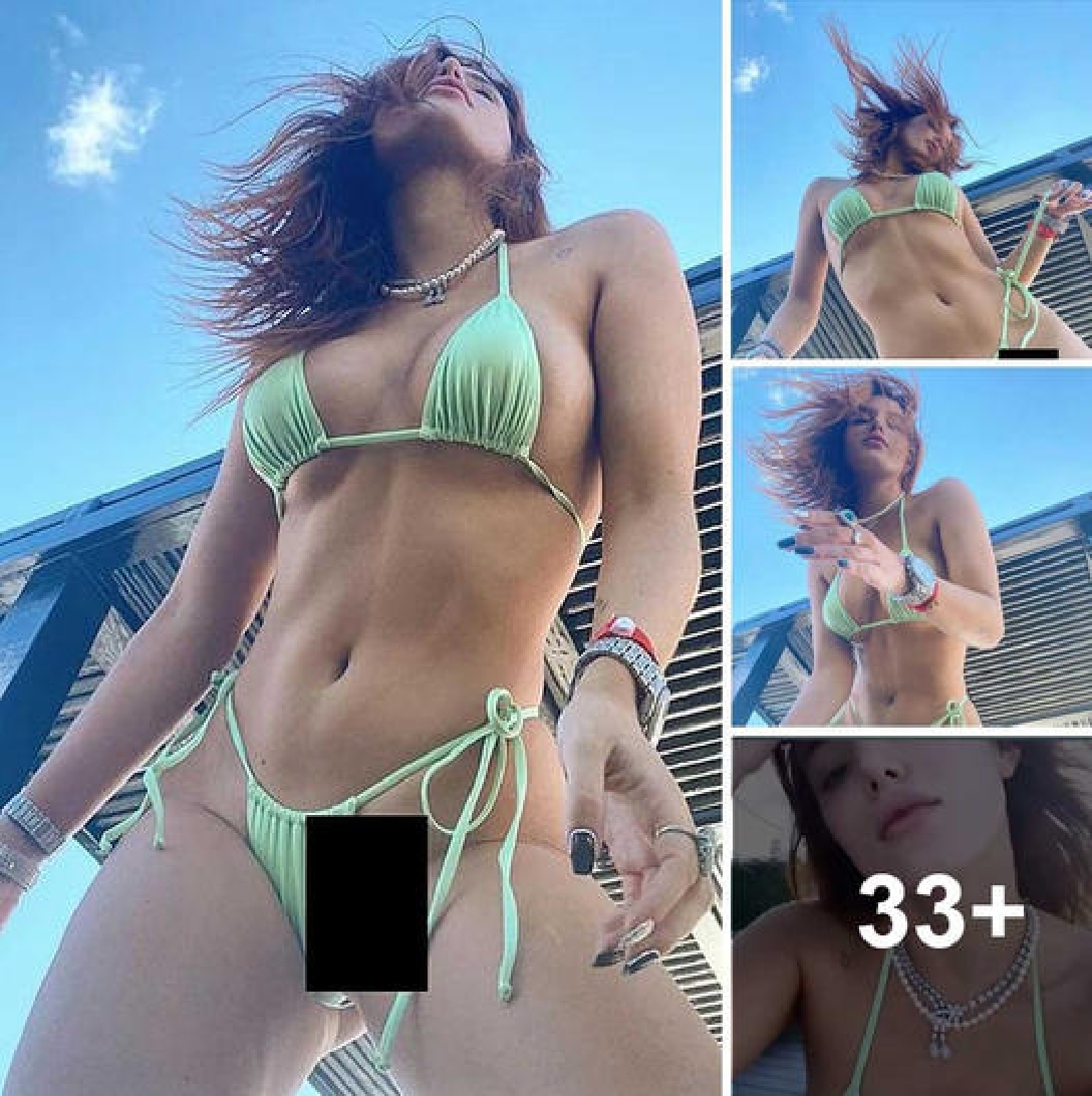 Bella Thorne reveals sculpted figure in barely-there bikini and string of pearls as she dances for Instagram in Tulum