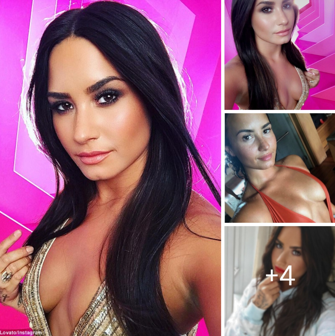 Chest a little bit! Demi Lovato shows some cleavage as she shares glamorous selfies to Instagram….