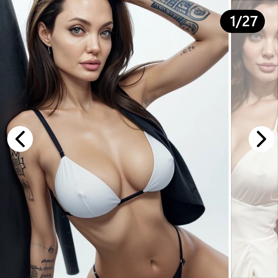 Angelina Jolie:Sky-blue bikini set with sexy cut-outs